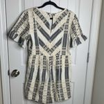 Anthropologie  eyelet‎ ruffle embroidered romper striped chevron size 10 blogger Photo 3