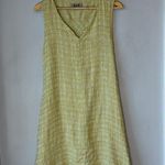 Flax  Linen Yellow Gingham Dress Photo 0