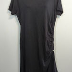 American Rag Cie Black Ruched Side Tee Shirt Dress Womens Size L Short Sleeve Photo 0