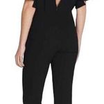 IRO Ruffled Crepe Singles Open V-Back Cropped Jumpsuit Black Women's FR/ 34 US 2 Photo 1