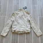 ALLSAINTS NWT ALL SAINTS Plait Balfern Suede Leather Biker Jacket, Luna Blue - Size US 6 Photo 4