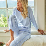 Lake Pima Long Sleeve Stripe Pajama Shirt Purple Size XL Photo 0