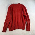 Vtg L  Image Maker Cardigan Sweater Chunky Cable Knit Red Walt Disney Co Photo 5