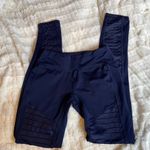 Electric yoga ELECTRIC‎ YOGA Blue Moto Legging Mid Rise Mesh Zipper Pocket Extra Small XS Photo 3