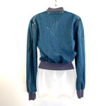 Levi Strauss & CO. Levi's Red Collection Bomber Denim Jacket Cropped Scratched Print Vintage Photo 12