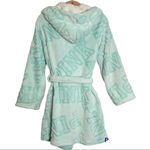 PINK - Victoria's Secret Victoria’s Secret Pink Cozy Sherpa Plush Mint Turquoise Hooded Robe Size XS Photo 2