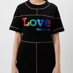 Love moschino Knit Dress Black Rainbow Graphic Photo 0