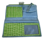 Fossil  Brown Colorful Foliage Leaves Bifold Snap Closure Leather Wallet Photo 4