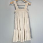 American Eagle Cream Square Neck Crinkle Tiered Sundress Flowy Easter Resortwear Photo 0