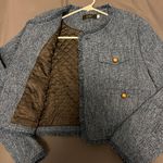 French Style Gold Button Tweed Jacket Size L Photo 6