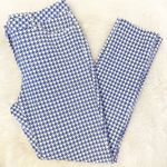 J. McLaughlin Women’s Lexi Pants Size 14 Blue White Geometric Print Photo 2