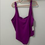 Good American  Modern Tank Scuba Bodysuit Poo Thistle Purple Photo 3