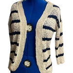 Pink Rose  Women’s Cardigan Sweater Shrug Cream & Black Size Large‎ Photo 0