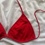 Black Poppy  Polka Dot Ruffle Triangle Bikini Top Photo 6