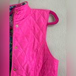 Lilly Pulitzer Quilted Pink Getaway Vest with Sea Blue Private Island Lining S Photo 4