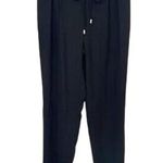 ZARA High Rise Drawstring Tapered Trousers Pants Pockets Tie Waist S Black #3096 Photo 11