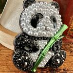 Panda Brooch with Crystals & Faux Pearls Photo 1