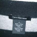 Calvin Klein Jeans M Black Gray Striped Knit Pullover Top Size M Photo 3