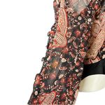 ZARA  ruffle paisley blouse bodysuit size M Photo 8