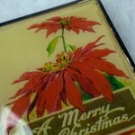 Merry Christmas Vintage Jewelry Pin Brooch Poinsettias and Dangling Pinecones Photo 12