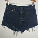 Levi's Levi’s 501 cut off Jean shorts button fly black women’s size 29 casual raw hem Photo 0
