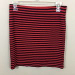 Madewell  Red And Navy Blue Striped Mini Skirt Photo 1