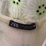 ZARA  Eyelet Embroidered Puff Sleeve Square Neck Peplum To Green Women Size XL Photo 2