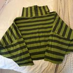 Cult Gaia Green Striped Turtleneck Oversized Crop top  Photo 0