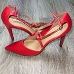 Christian Siriano Red Strappy Heels Size 9 Photo 2