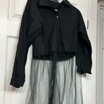 ZARA  Black Button Down Tulle Shirt Photo 1