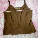 Notations Brown Cami Top V Neck Sleeveless Lined Tank‎ Top Photo 1