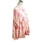 We The Free Free People  Moon City Floral Print Short Sleeve Top Small Oversized Photo 3