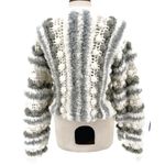 Junior Collection Mervyns Vintage 70s Knit Chunky Bauble PomPom Sweater Jacket S White Photo 2