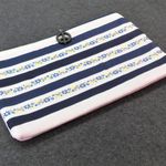 Navy Stripe Travel Kit Makeup Bag Zippered Storage Pouch Pencil Case NWT White Photo 2