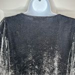 Loft  V-Neck Puff Sleeve Velvet Top Charcoal Gray S Photo 7