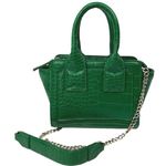 ZARA  Women's Green Leather Croc Embossed Chain Strap Handbag Crossbody Bag Photo 0