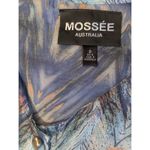 Mossée Australia Blue Geometric Print Sheer Button Front Maxi Dress Size 8 Photo 1