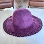 Target 100% Wool Laser Cut Scallop Edge Festival Hat Boho Wide Brim Maroon Wine Photo 3