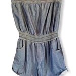 Lime Chili Strapless Shorts Romper‎ Blue Size L Photo 0