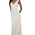 Lulus White Mermaid Beaded Wedding Dress NWT Size Small Sequined Wedding Gown Photo 0