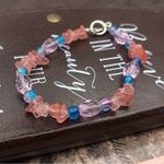 Vintage Y2K Beaded Rose Quartz Pink Glass Bohemian Bracelet Photo 3