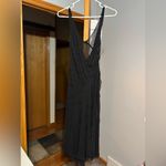 Silk Beaded Sheer Dress Black Photo 3