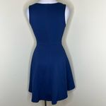 Lulus Bon Appetit Skater Dress XS Navy Fit & Flare A-Line V-Neck Ponte NEW Chic Photo 7