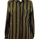 & Other Stories & Other Stories Blouse Top Shirt Button Down Pinstripe Black Gold Size US 2 Photo 0