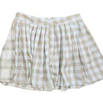 Rue 21 Womens S Tan Blue White Plaid Schoolgirl A-Line Pleated Skirt NWT Photo 3