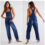Free People  Women's Ziggy Denim Overalls in Inky Indigo Size Small Photo 1