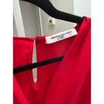 Amanda Uprichard Midi Dress Womens Small Red Wrap 3/4 Sleeve Holiday Cocktail Photo 5