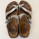 Birkenstock  Betula Mayari silver Birko-flor toe loop slide sandals SZ 9 Narrow Photo 1