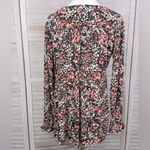 FAT FACE Flowy Boho V Neck Tunic Blouse Black/Multi Floral-8 Photo 2