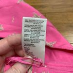 Maeve Anthropologie Embroidered Tie Front Bandeau Top Bright Pink Linen Blend XL Photo 4